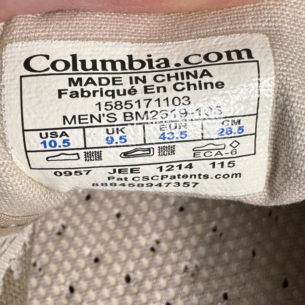 Columbia PFG Bahama Vent Mens 10.5 Tan Canvas Boat Shoes Sneakers Low Top Khaki - Picture 9 of 9